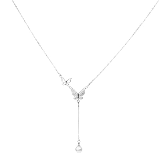 Pearl Flutter Necklace - 925 Silver