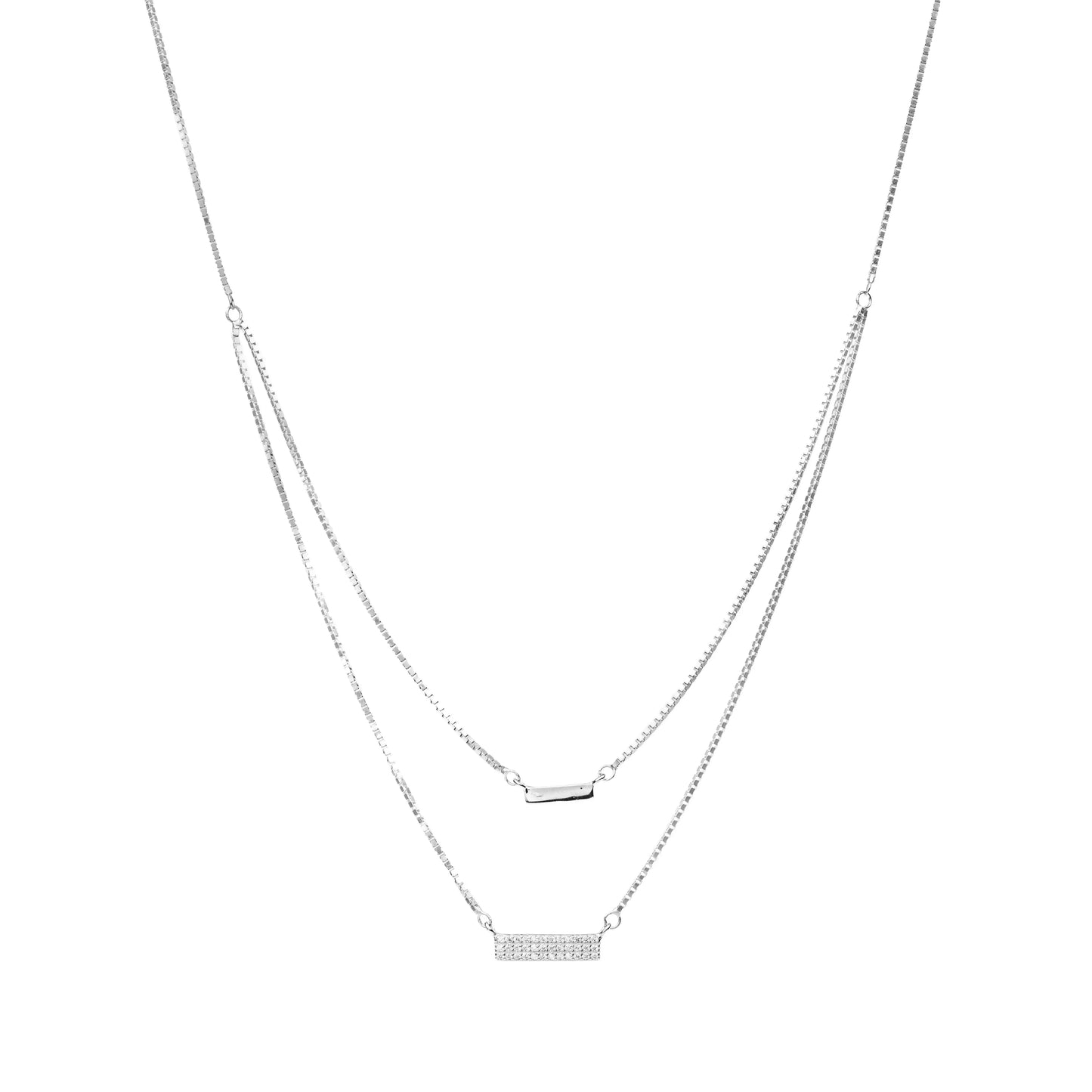 Luna Twin Gleam Necklace - 925 Silver