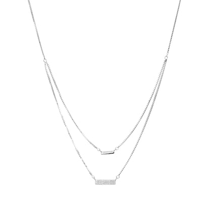 Luna Twin Gleam Necklace - 925 Silver