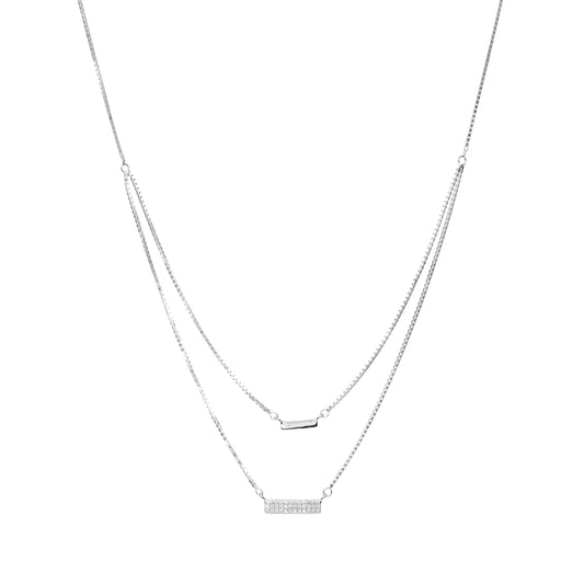Luna Twin Gleam Necklace - 925 Silver
