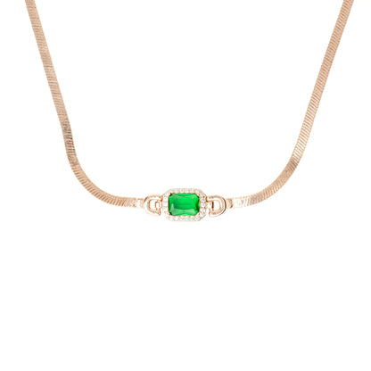 Emerald Embrace Necklace - 925 Silver