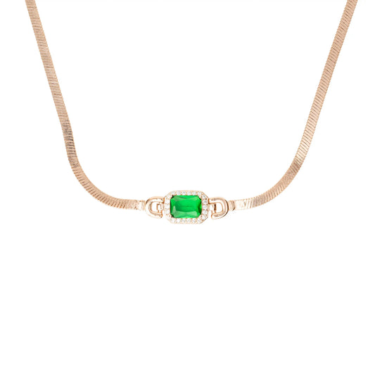 Emerald Embrace Necklace - 925 Silver