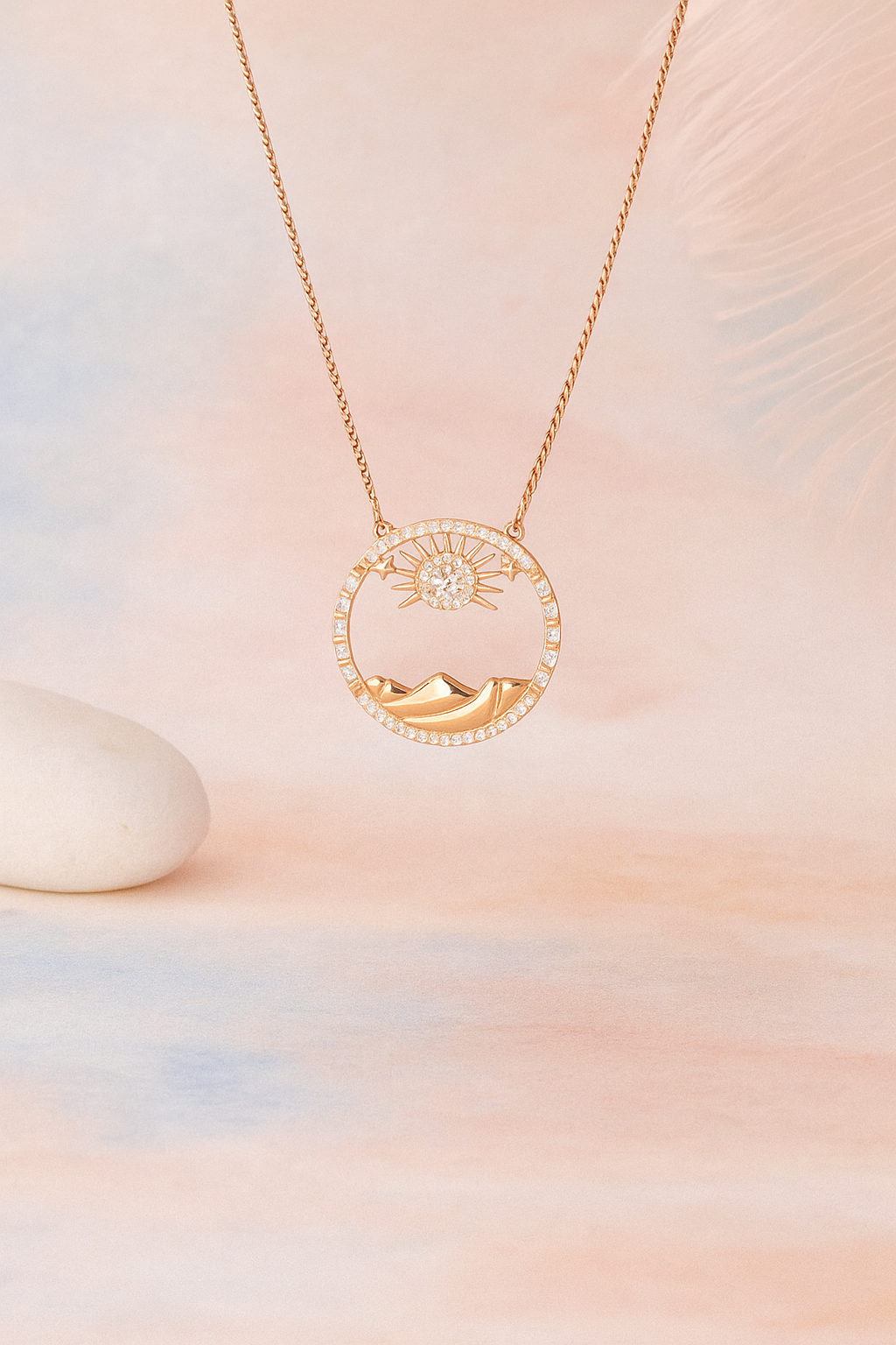 Sunrise Horizon Rose Gold Necklace