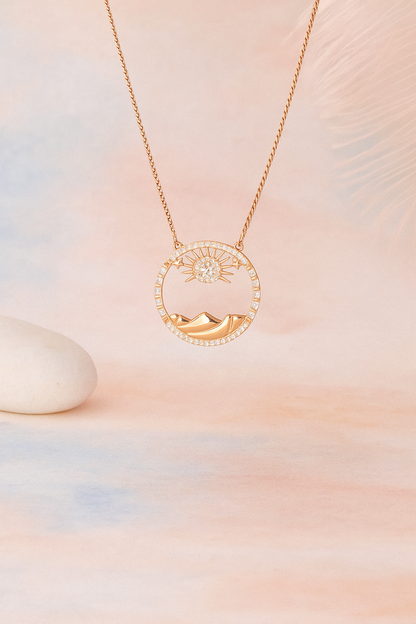 Sunrise Horizon Rose Gold Necklace