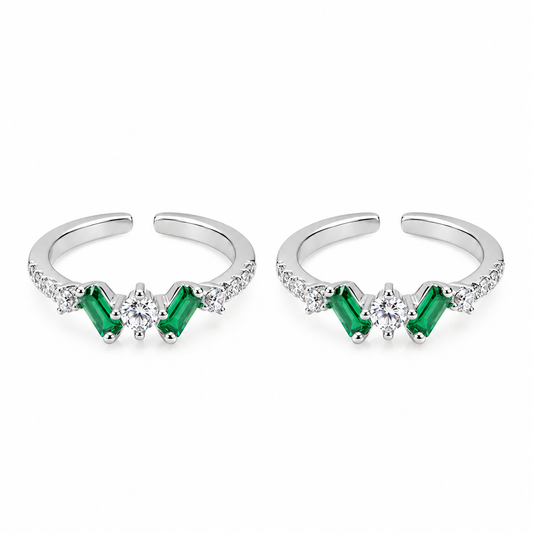 Emerald Grace  Adjustable Toe Ring-925 Silver