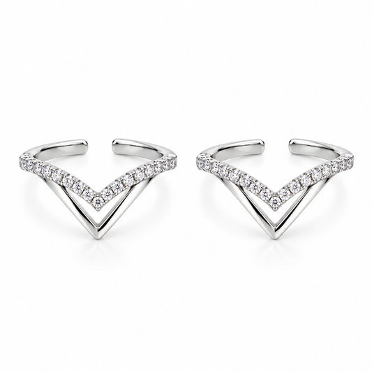 V-Glow 925 Silver Adjustable Toe Ring