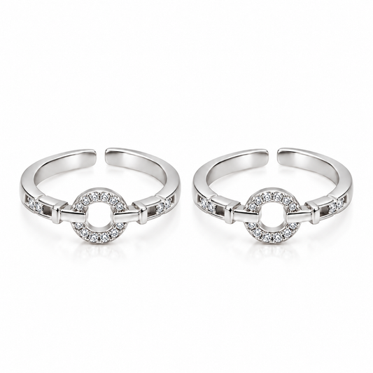 Celeste Circle 925 Silver Adjustable Toe Ring
