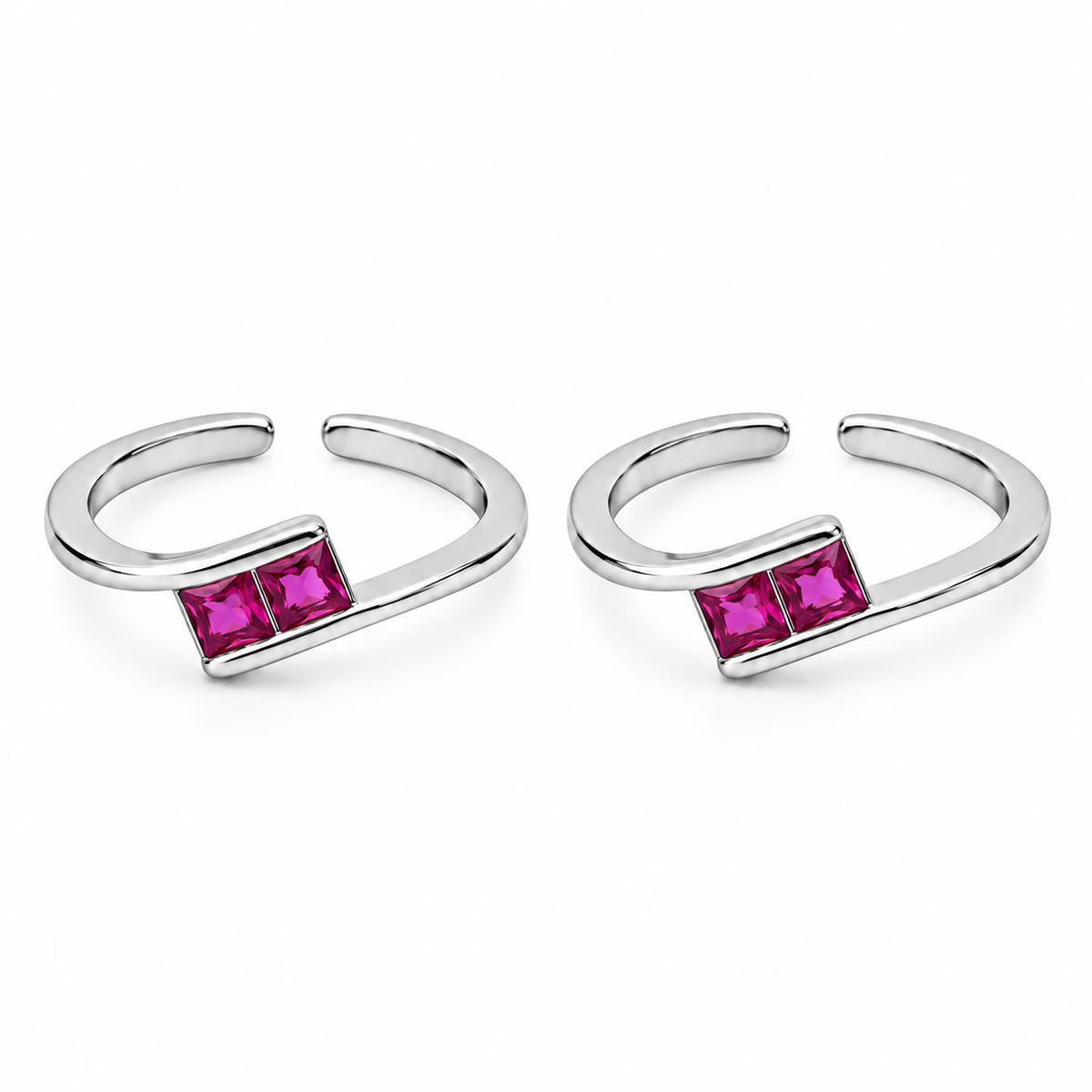 Emerald Curve 925 Silver Adjustable Toe Ring