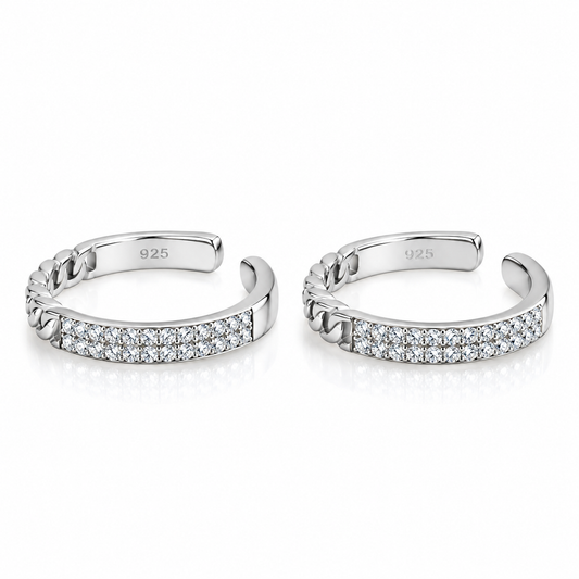 Chain Spark 925 Silver Adjustable Toe Ring