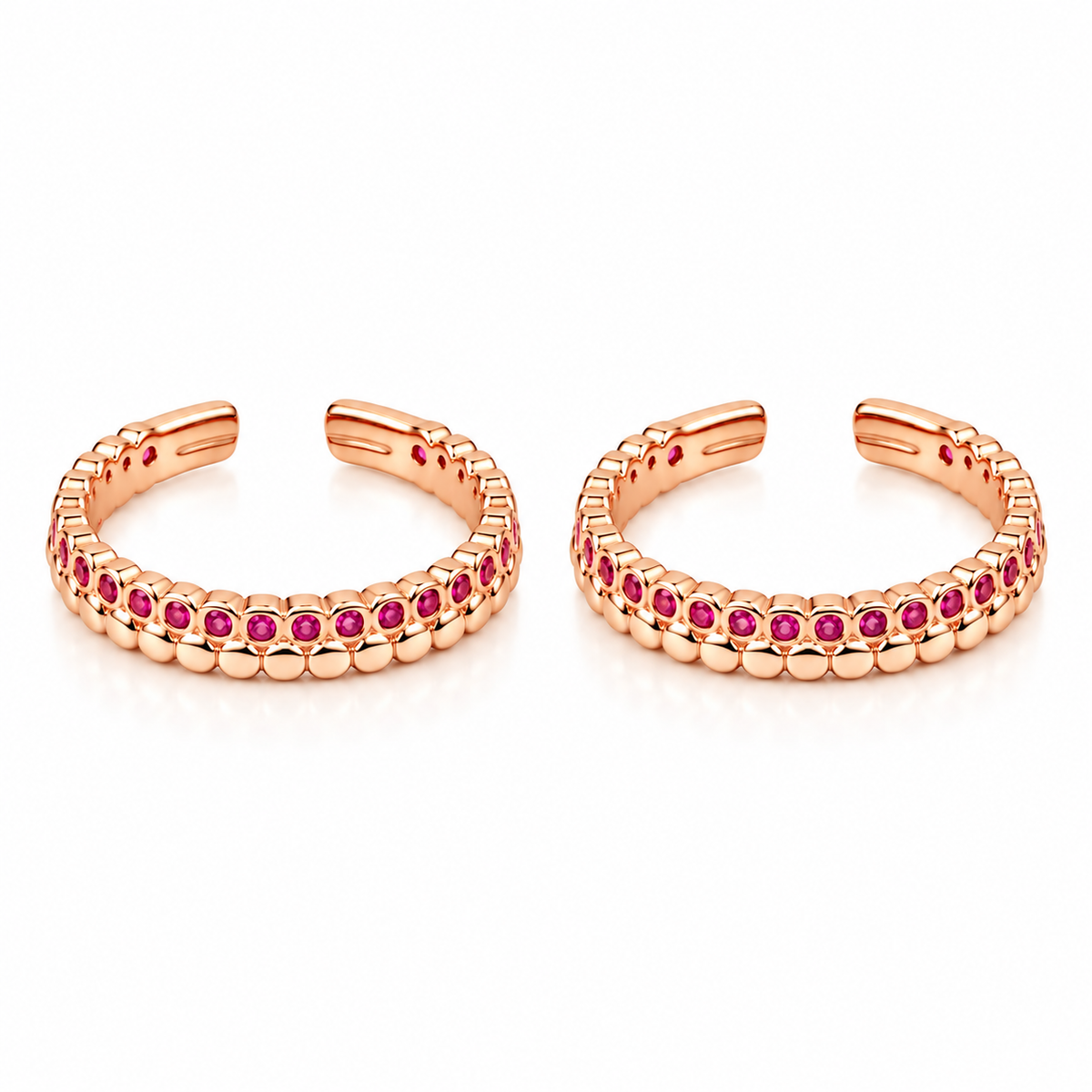Rosé Sparkle 925 Silver Adjustable Toe Ring