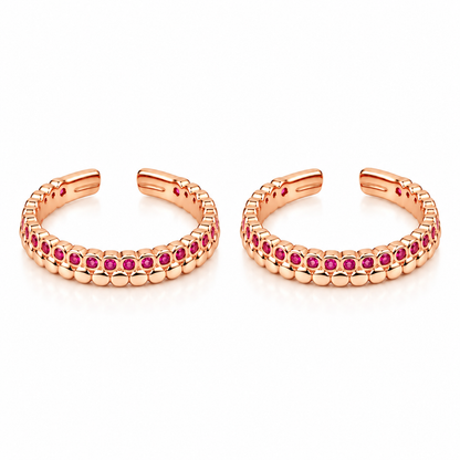 Rosé Sparkle 925 Silver Adjustable Toe Ring