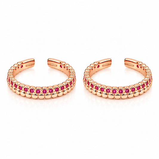 Rosé Sparkle 925 Silver Adjustable Toe Ring
