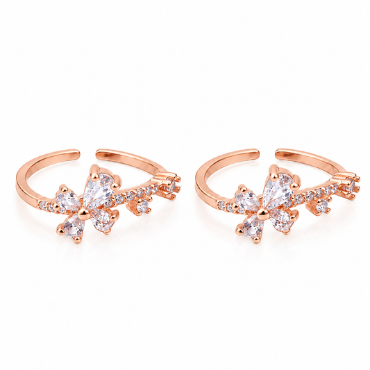Blossom Spark 925 Silver Rose Gold Adjustable Toe Ring