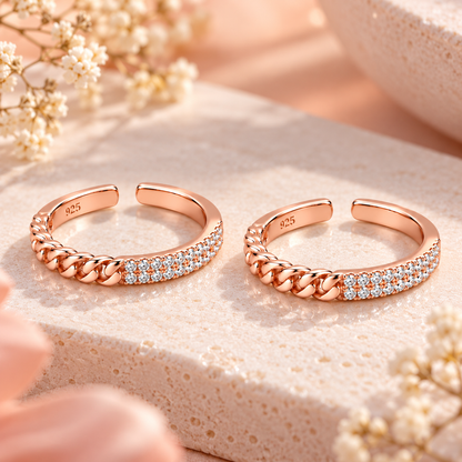 Chain Spark 925 Silver Adjustable Toe Ring