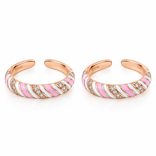 925 Silver Pastel Swirl Adjustable Toe Ring