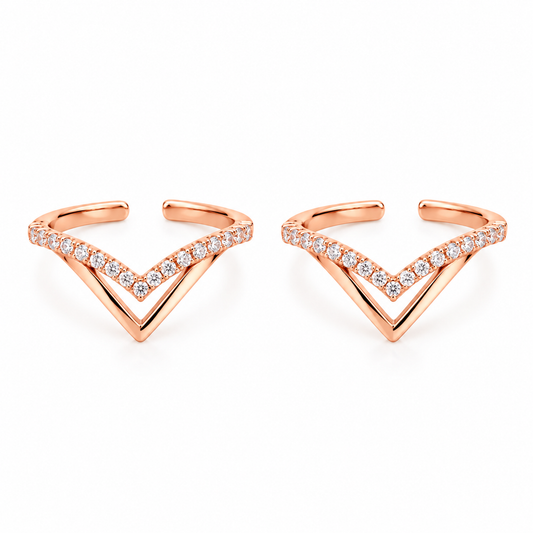 V-Glow 925 Silver Adjustable Toe Ring