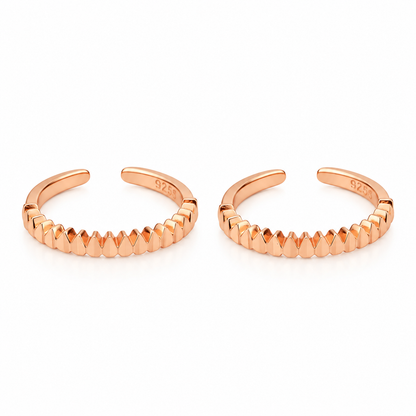 Silver 92.5 Textured Wave Adjustable Toe Ring