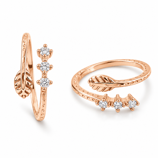 Leaf Whisper 925 Silver Adjustable Toe Ring