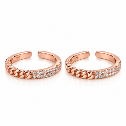 Chain Spark 925 Silver Adjustable Toe Ring