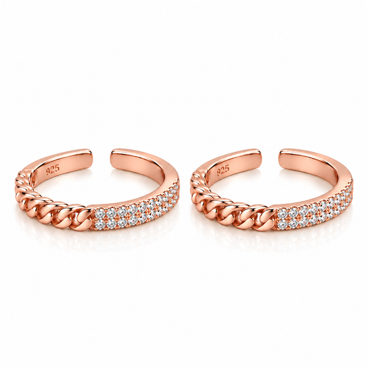 Chain Spark 925 Silver Adjustable Toe Ring