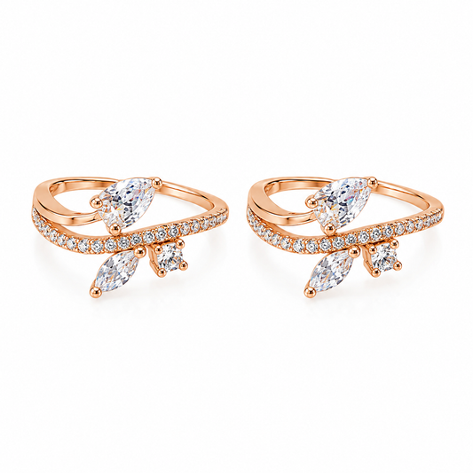 Celestia Bloom 925 Silver Adjustable Toe Ring (Rose Gold Finish)