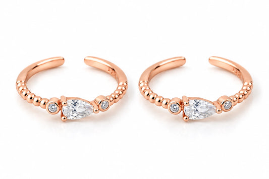 Aurelle Drop 925 Silver Adjustable Toe Ring – Rose Gold