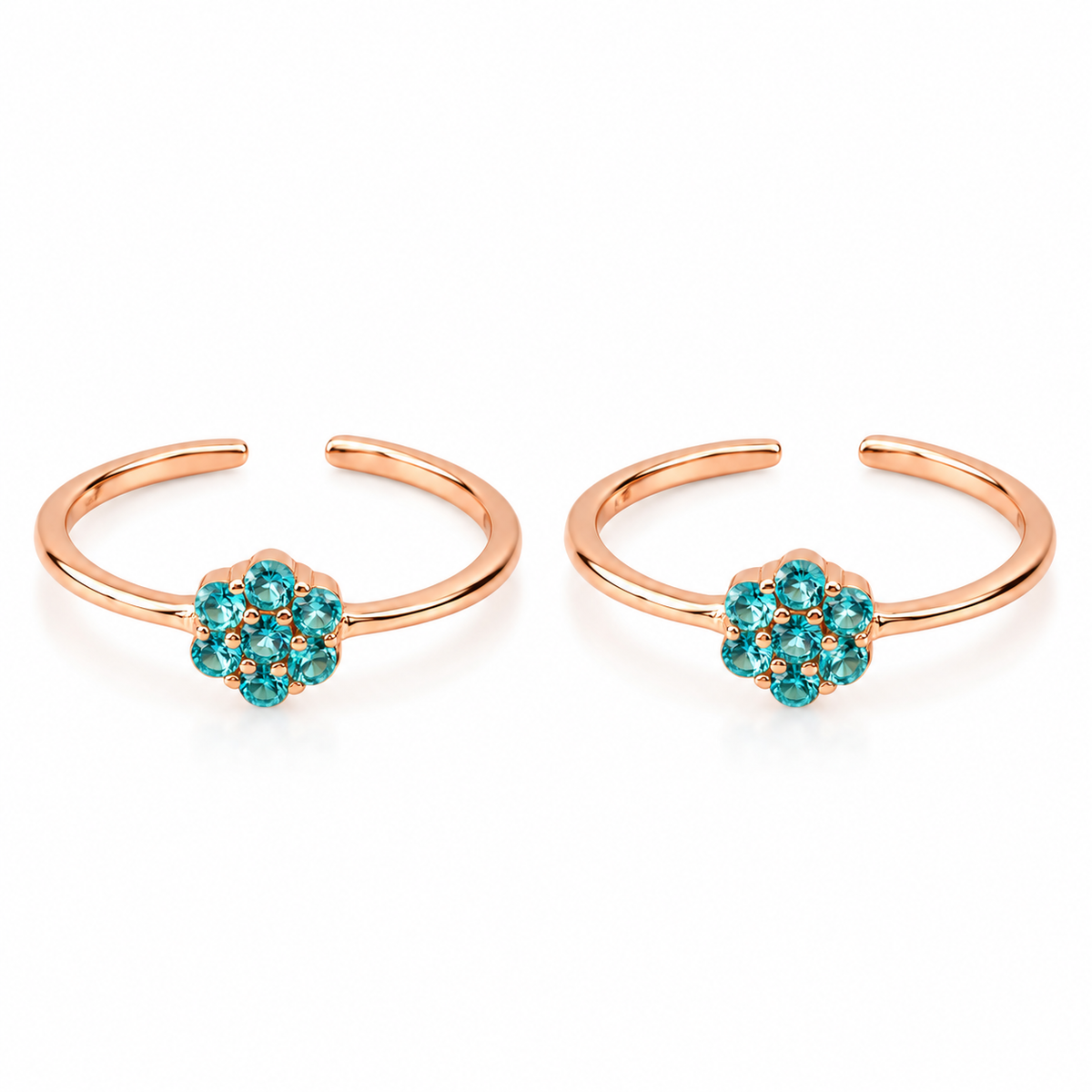 Aurelia Aqua Bloom 925 Silver Adjustable Toe Ring