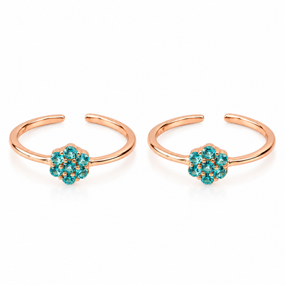 Aurelia Aqua Bloom 925 Silver Adjustable Toe Ring