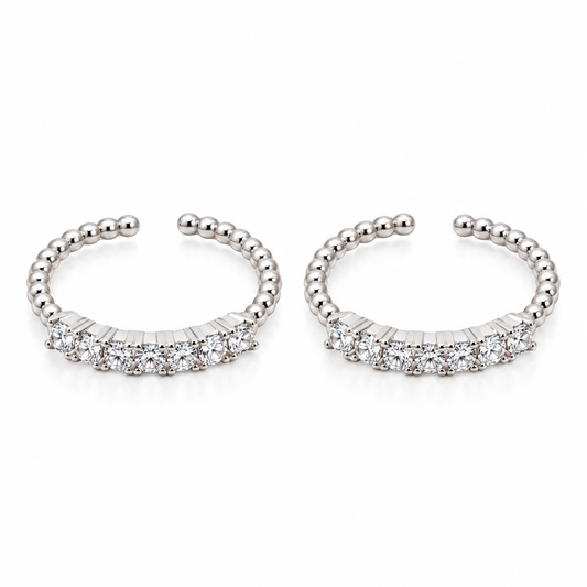 Crystal Glow 925 Silver Toe Rings