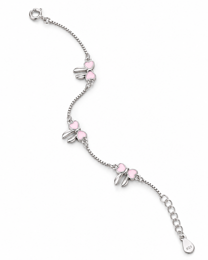Black Heart Charm 925 Sterling Silver Bracelet