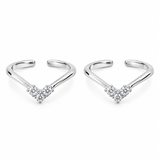 Aurelle Heart 925 Silver Adjustable Toe Ring