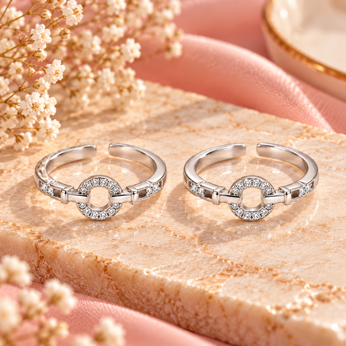 Celeste Circle 925 Silver Adjustable Toe Ring