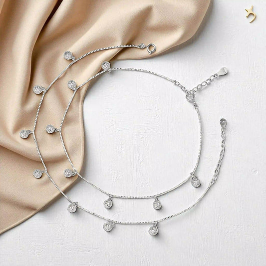 Stardust Dangle Silver Anklet - 925 Silver
