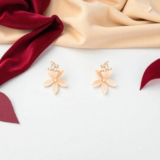 The Blossom Glint Rose Gold Studs -925 Silver