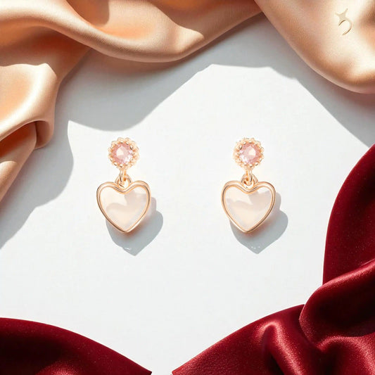 The Blush Heart Bloom Drops - 925 Silver