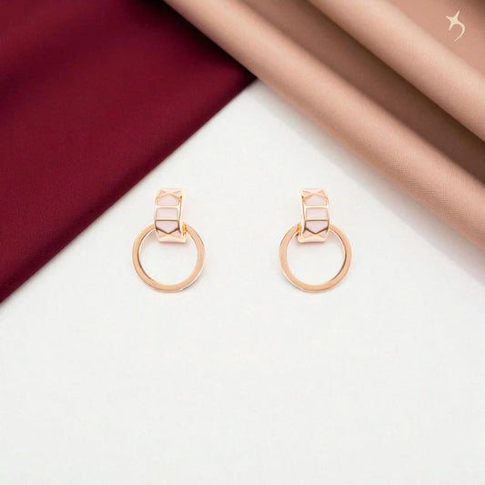 The Rose Gold Modern Loop Stud Earring - 925 Silver