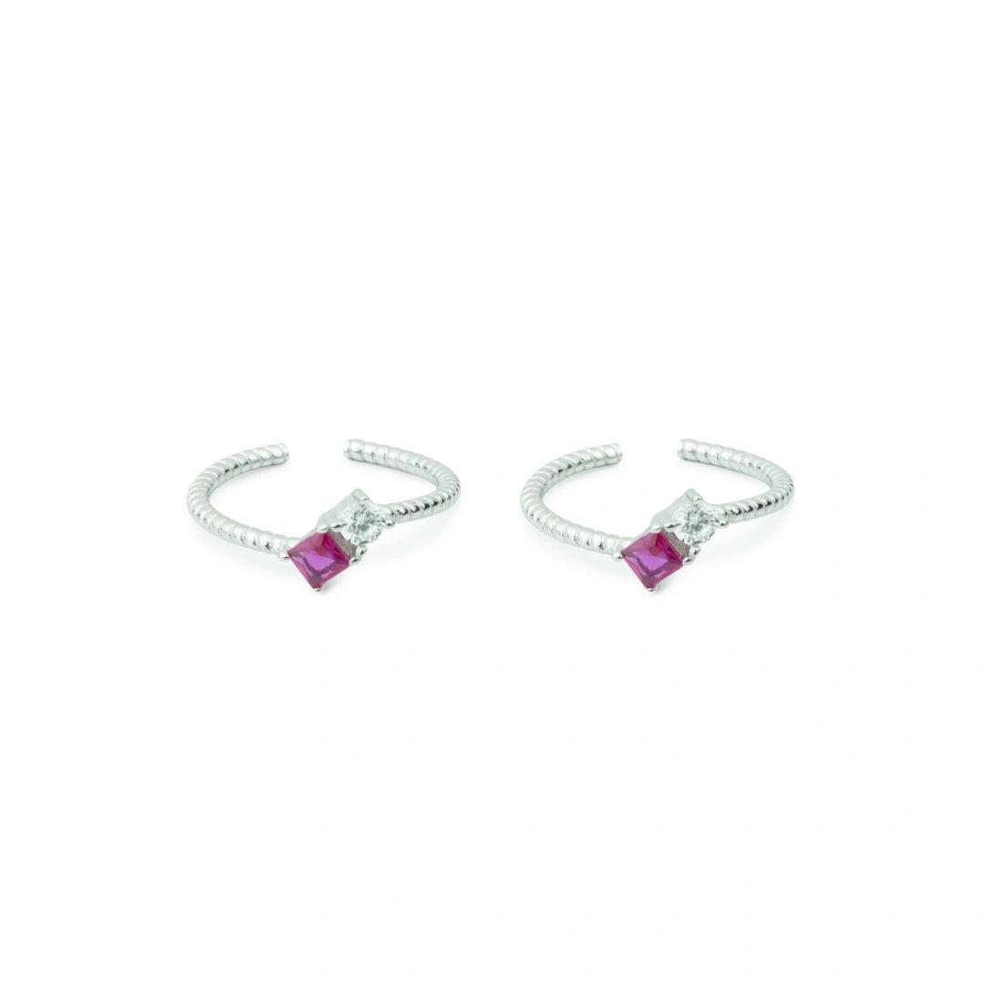 Blush Prism 925 Silver Toe Rings