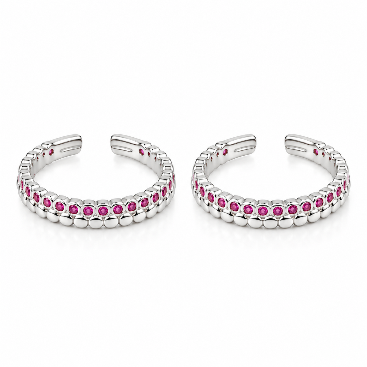 Rosé Sparkle 925 Silver Adjustable Toe Ring
