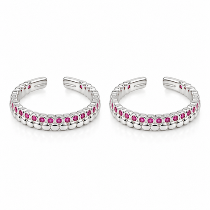 Rosé Sparkle 925 Silver Adjustable Toe Ring