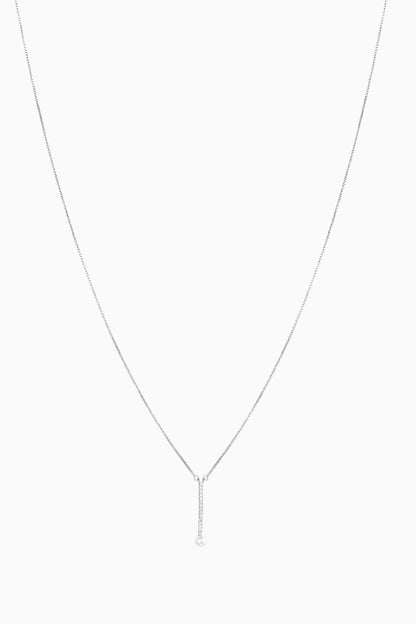 Pearl Drop Necklace - 925 Silver