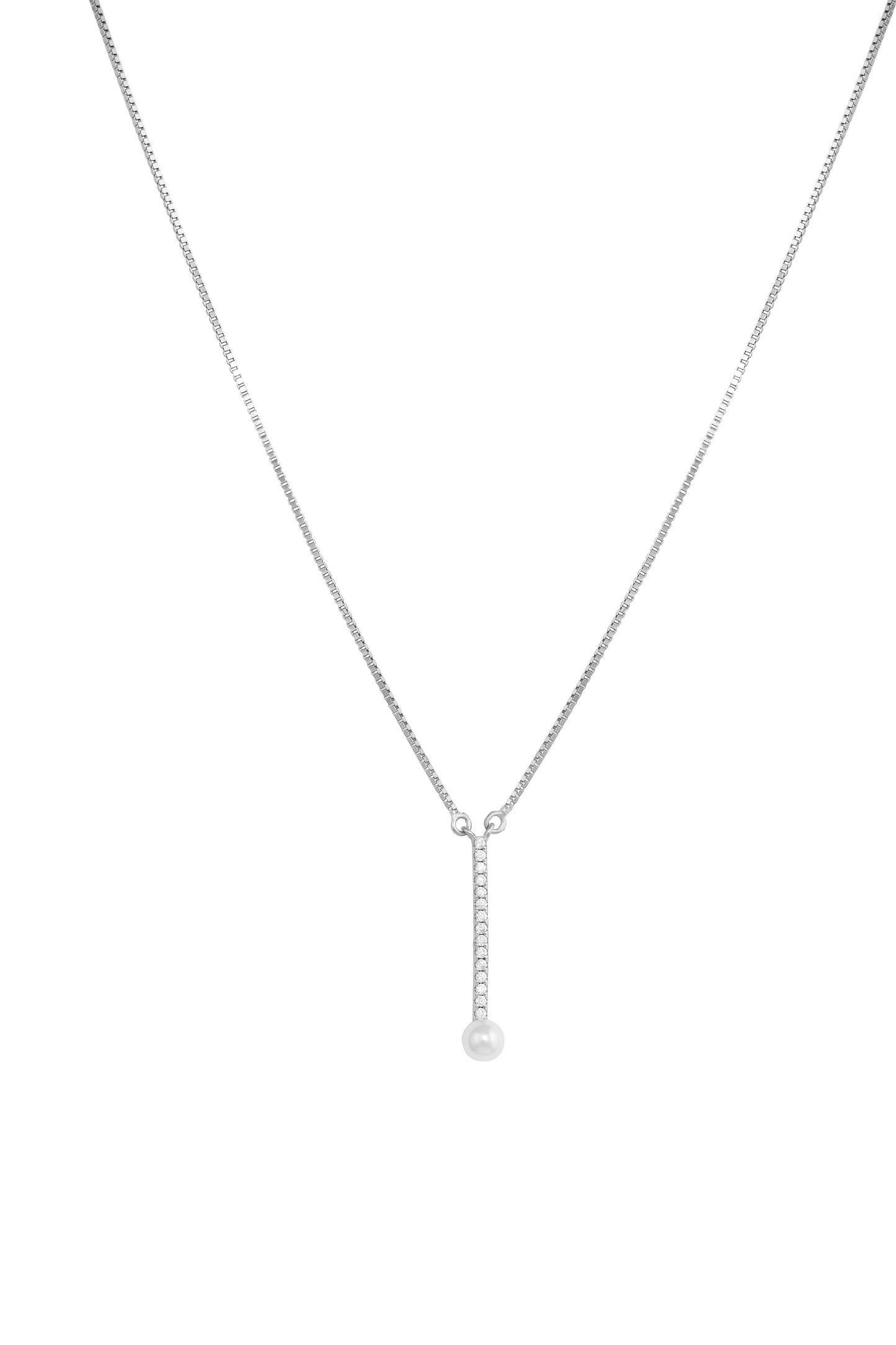 Pearl Drop Necklace - 925 Silver