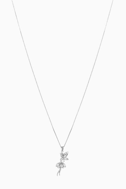 CZ Charm Necklace - 925 Silver