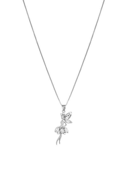 CZ Charm Necklace - 925 Silver