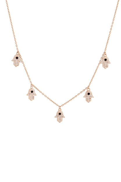 Hamsa Charm Necklace - 925 Silver