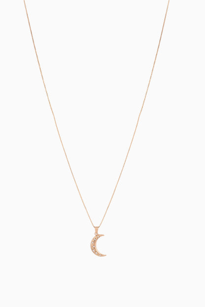 Stardust Crescent Necklace - 925 Silver