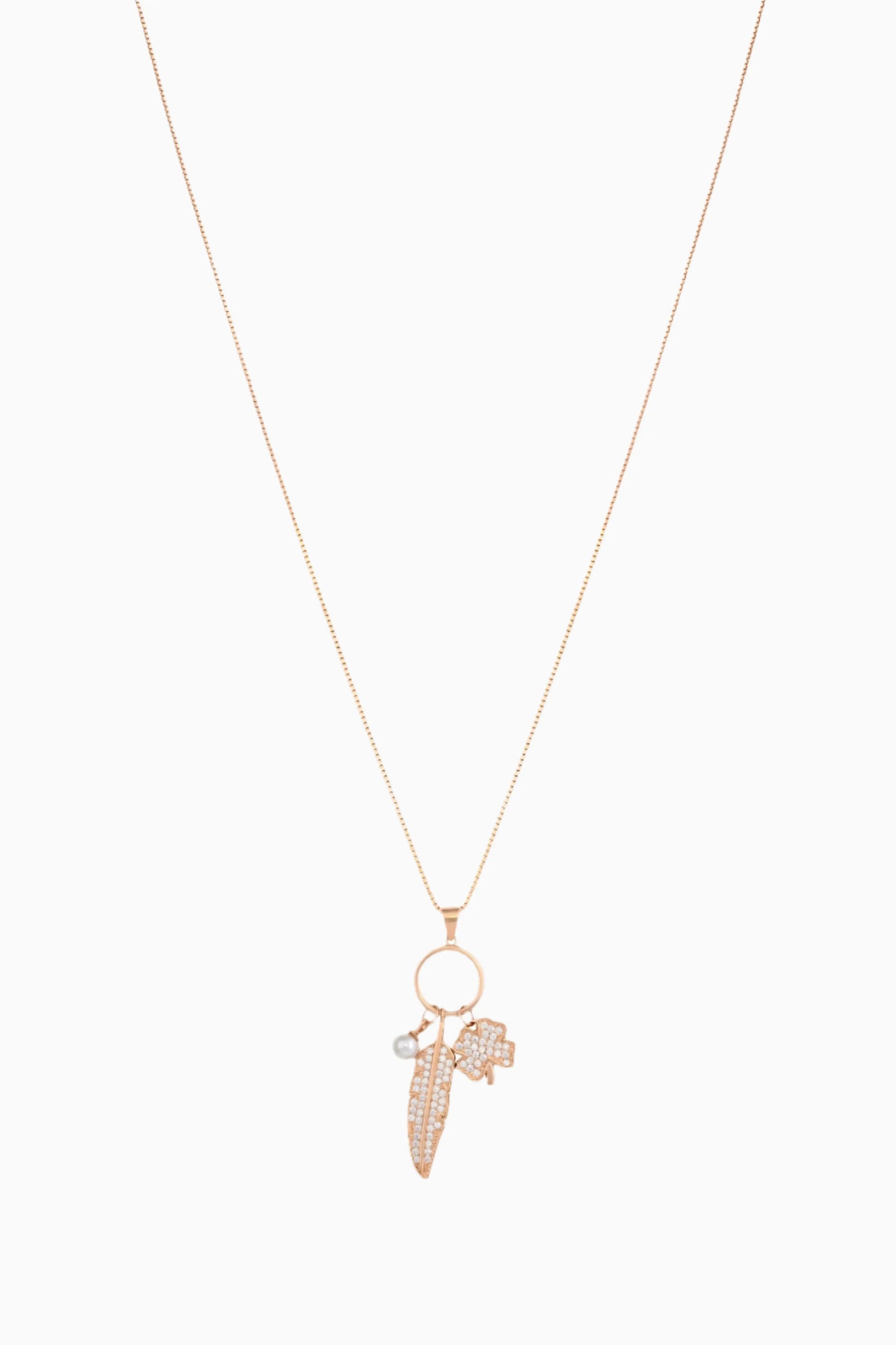 Clover Leaf Charm Necklace - 925 Silver