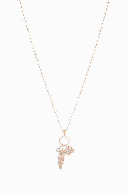 Clover Leaf Charm Necklace - 925 Silver