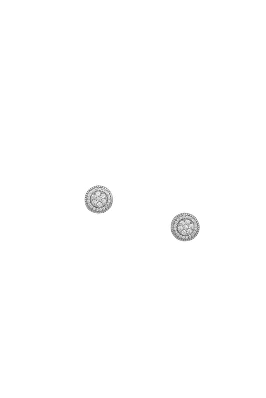 Cubic Zirconia Full Stone Studs - 925 silver