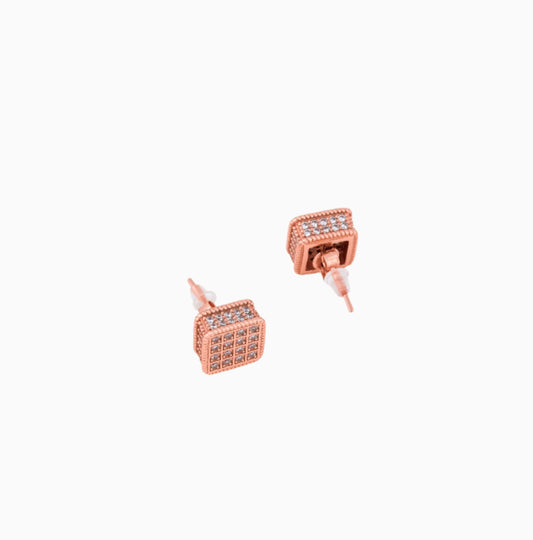 Cubic Zerconia Full Stone Stud Earrings