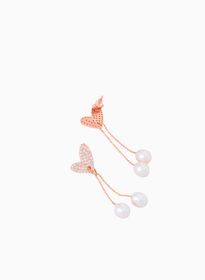 Heart Pearl Dangler - 925 Silver